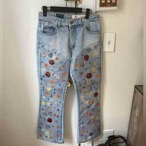 Floral Embroidered Women's Jeans